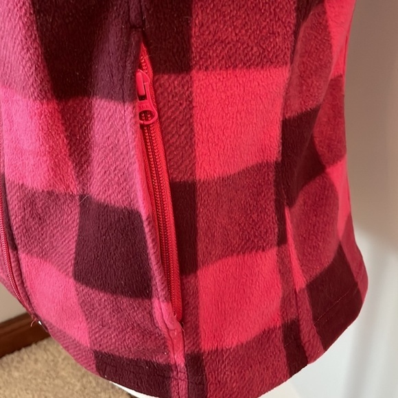 Columbia Fleece Vest SZ M Pink Flannel Full Zip Soft and Warm Women - Picture 5 of 14